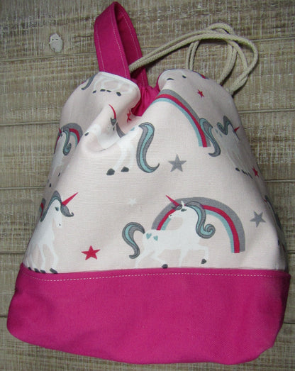 Knitting Project Bag Fuschia Unicorn for medium to large projects