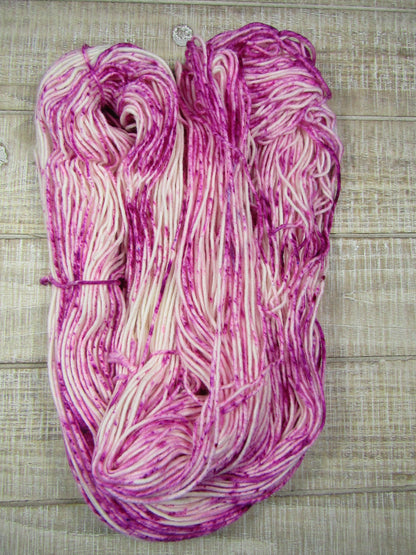 Hand-dyed yarn with pink speckles - Rachel Merino/Cashstyle Nylon Worsted Weight