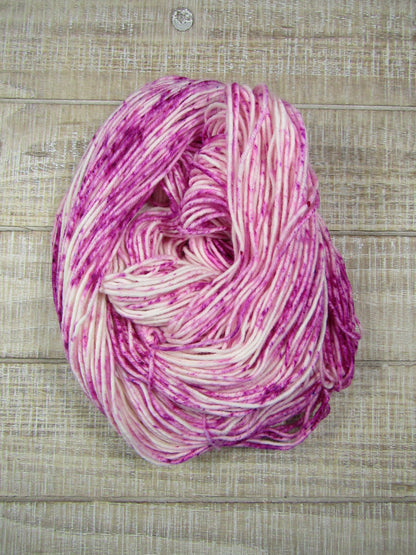 Hand-dyed yarn with pink speckles - Rachel Merino/Cashstyle Nylon Worsted Weight