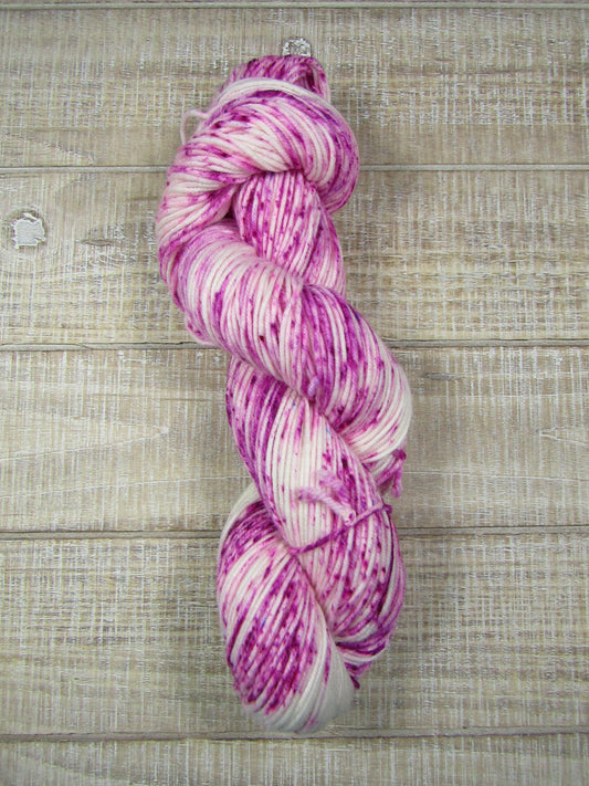 Hand-dyed yarn with pink speckles - Rachel Merino/Cashstyle Nylon Worsted Weight