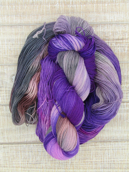 Hand-Dyed Yarn Superwash Merino/Nylon Sock Weight Iris