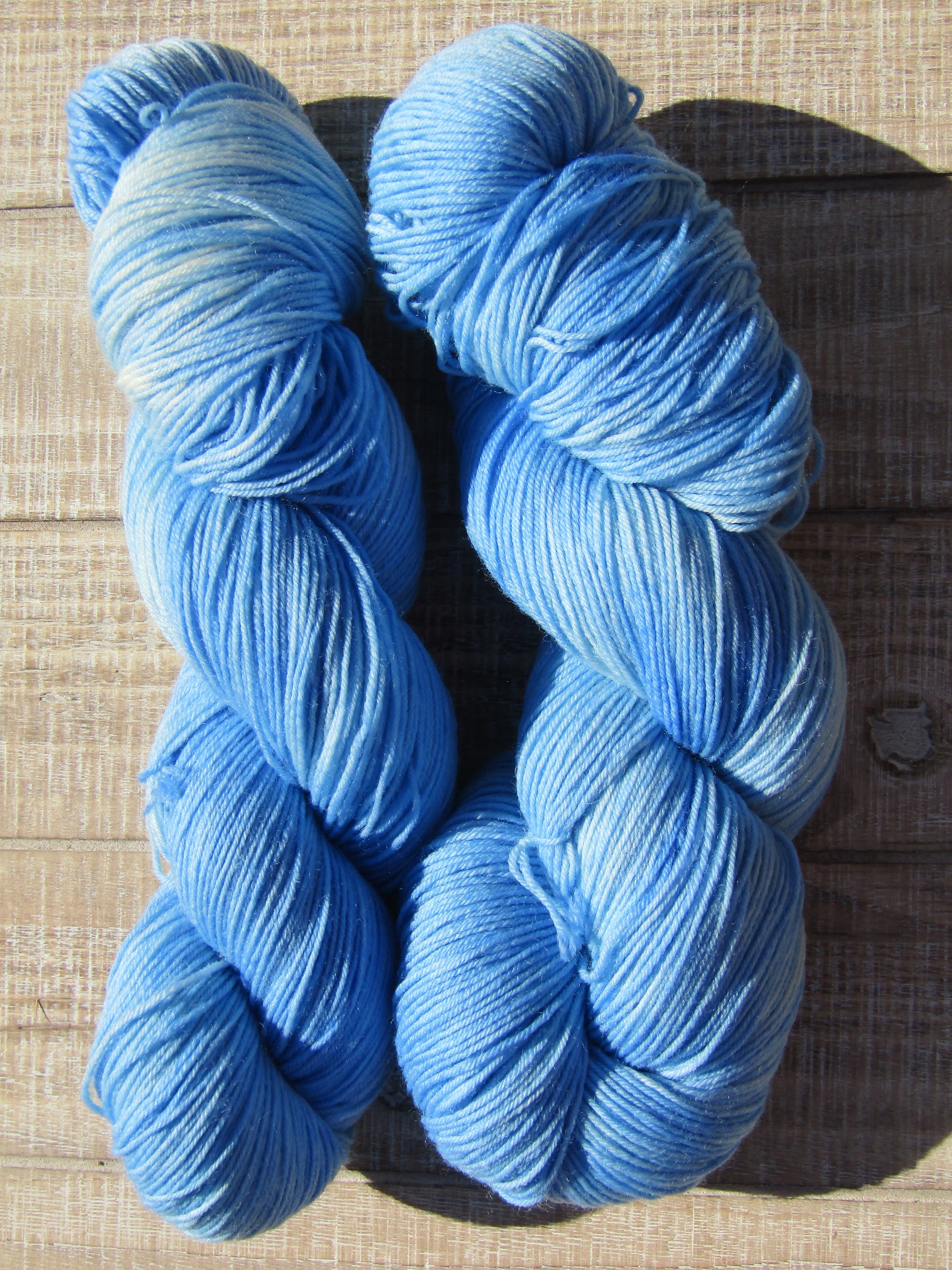 Hand-Dyed Yarn Brian is blue in color